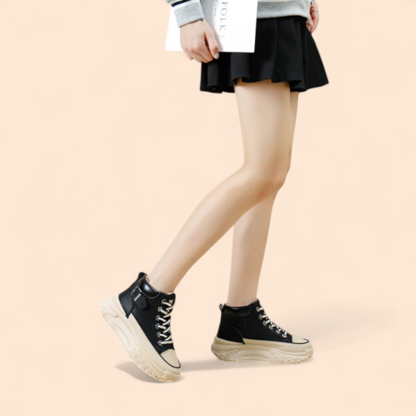 Zapatillas Negras Con Plataforma Mujer Épica