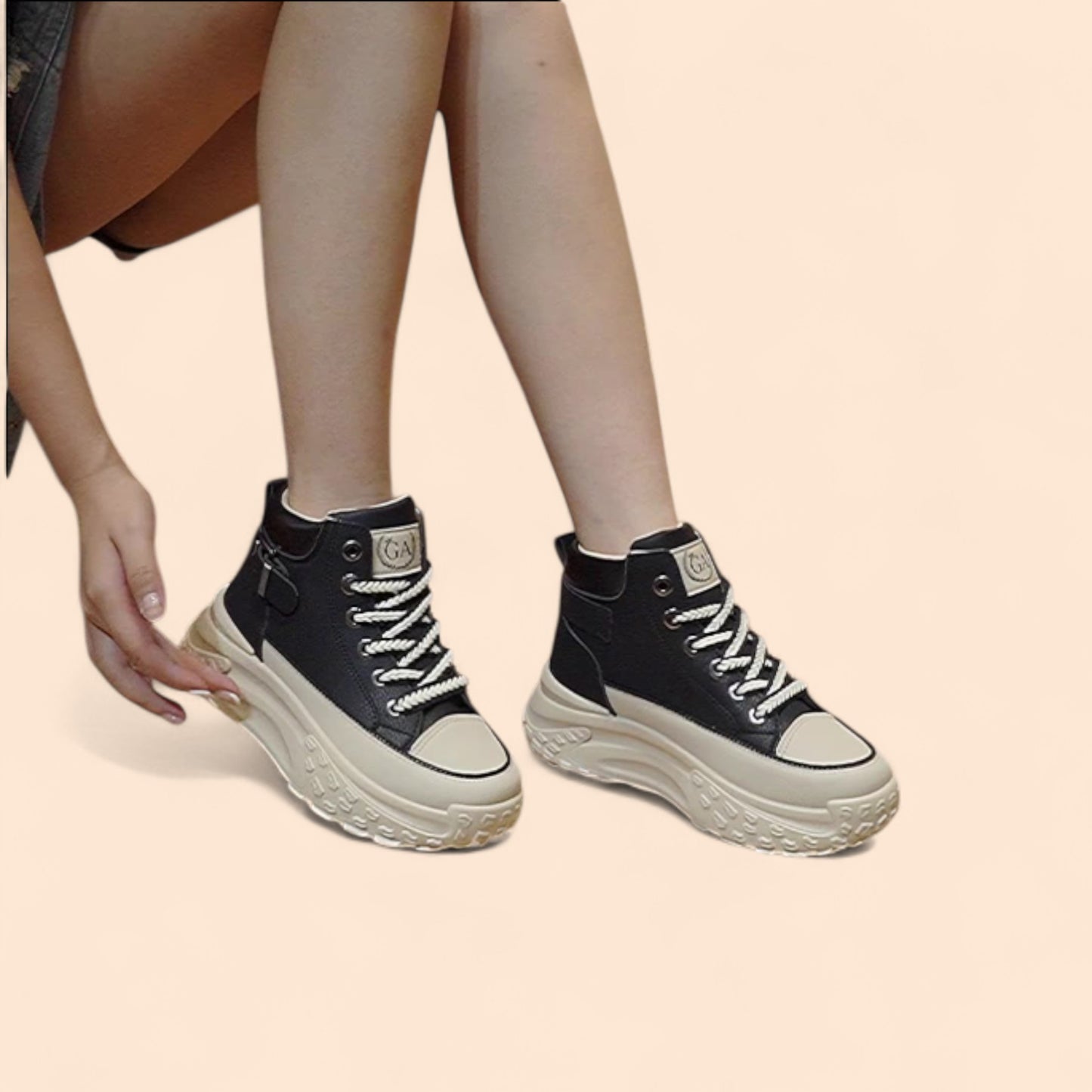 Zapatillas Negras Con Plataforma Mujer Épica