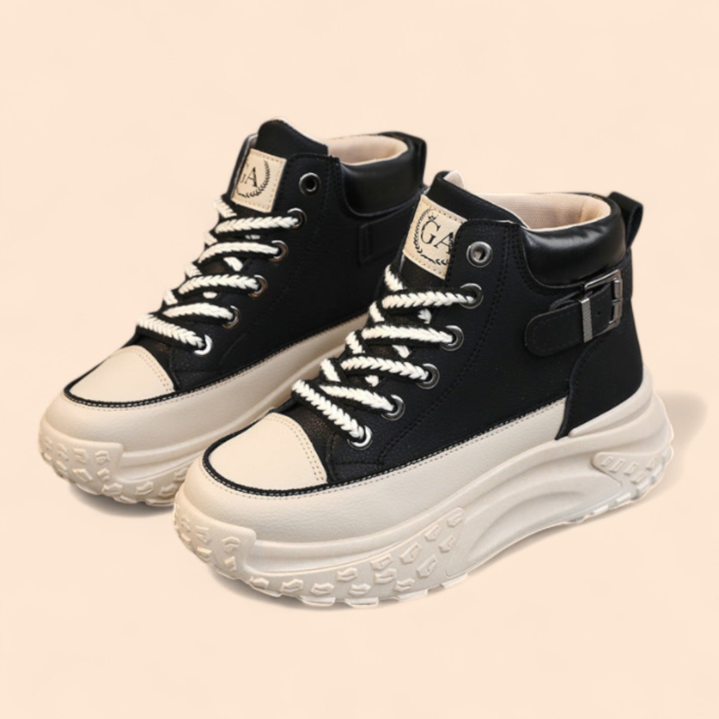 Zapatillas Negras Con Plataforma Mujer Épica