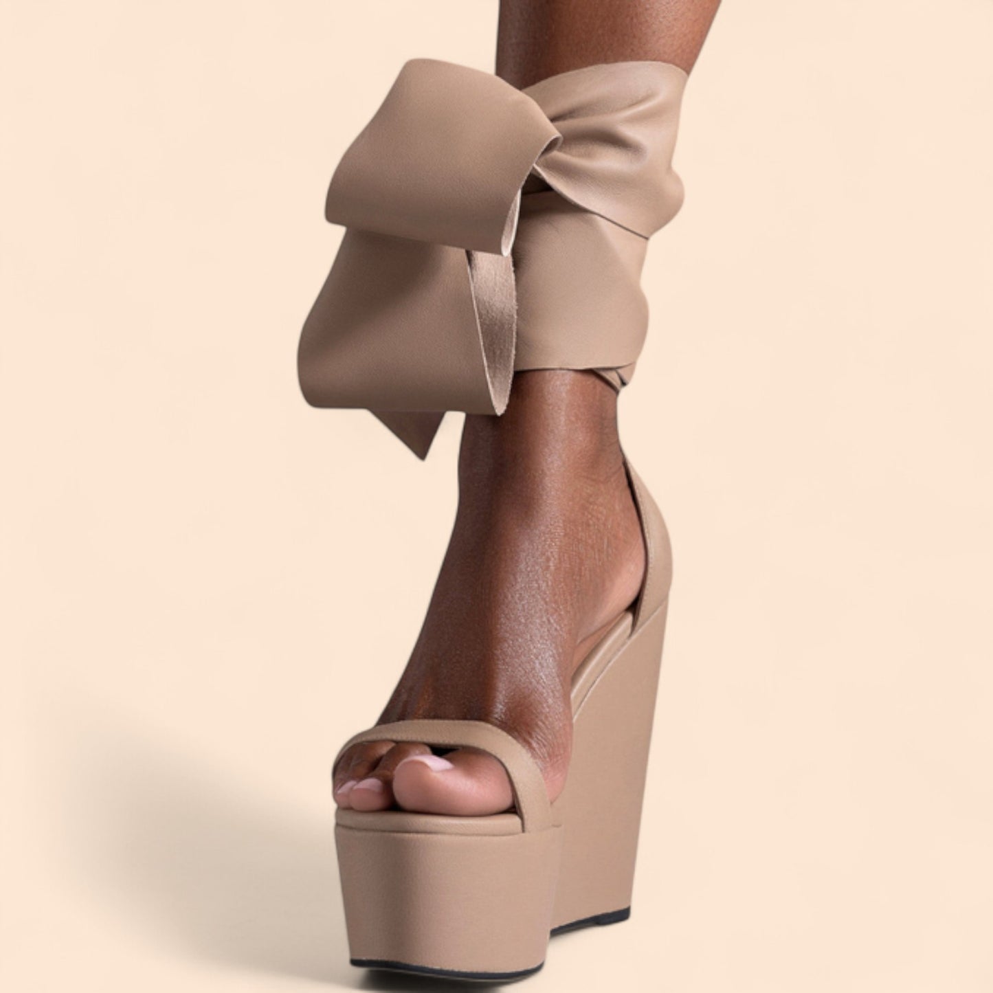 Sandalias Plataforma Beige Poderosa