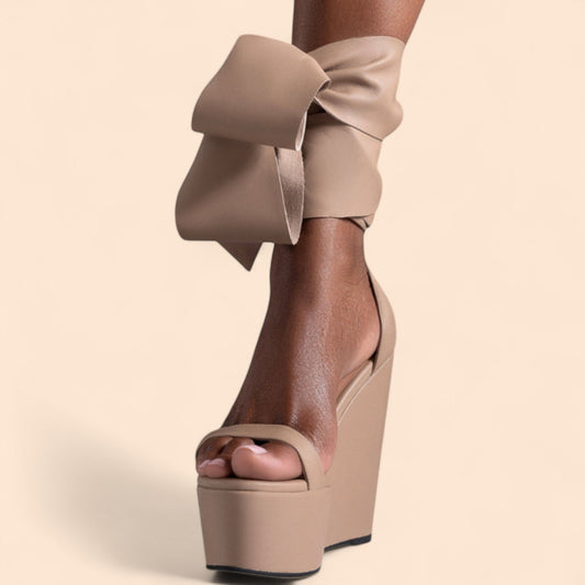 Sandalias Plataforma Beige Poderosa