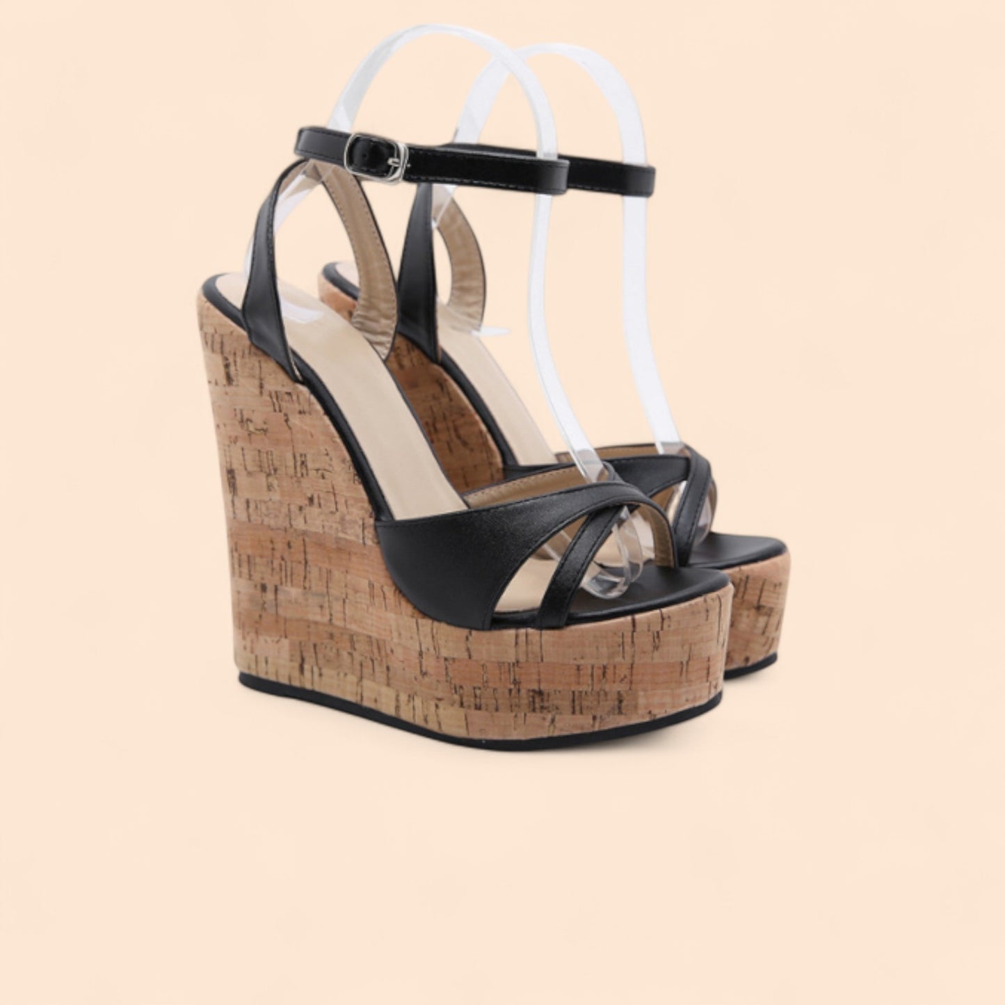 Sandalias Negras Plataforma Elegancia Extrema