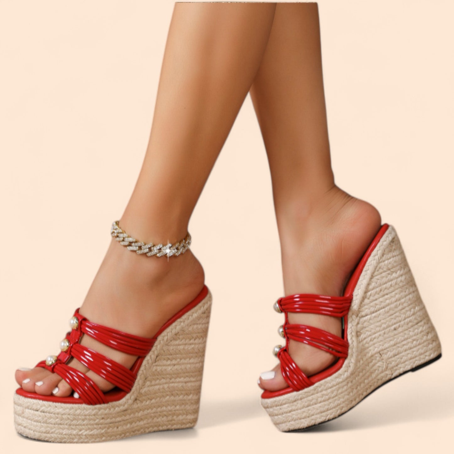 Sandalias Rojas Plataforma Pasión Elevada