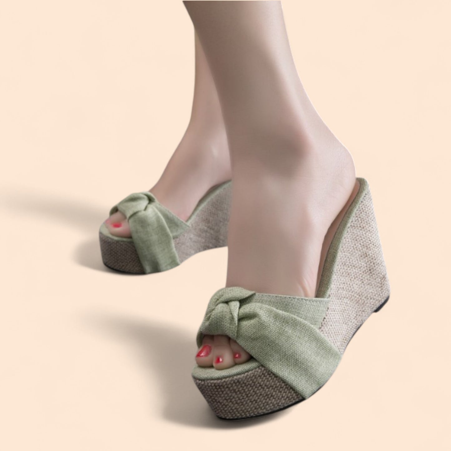 Sandalias Plataforma Verdes Aura Natural