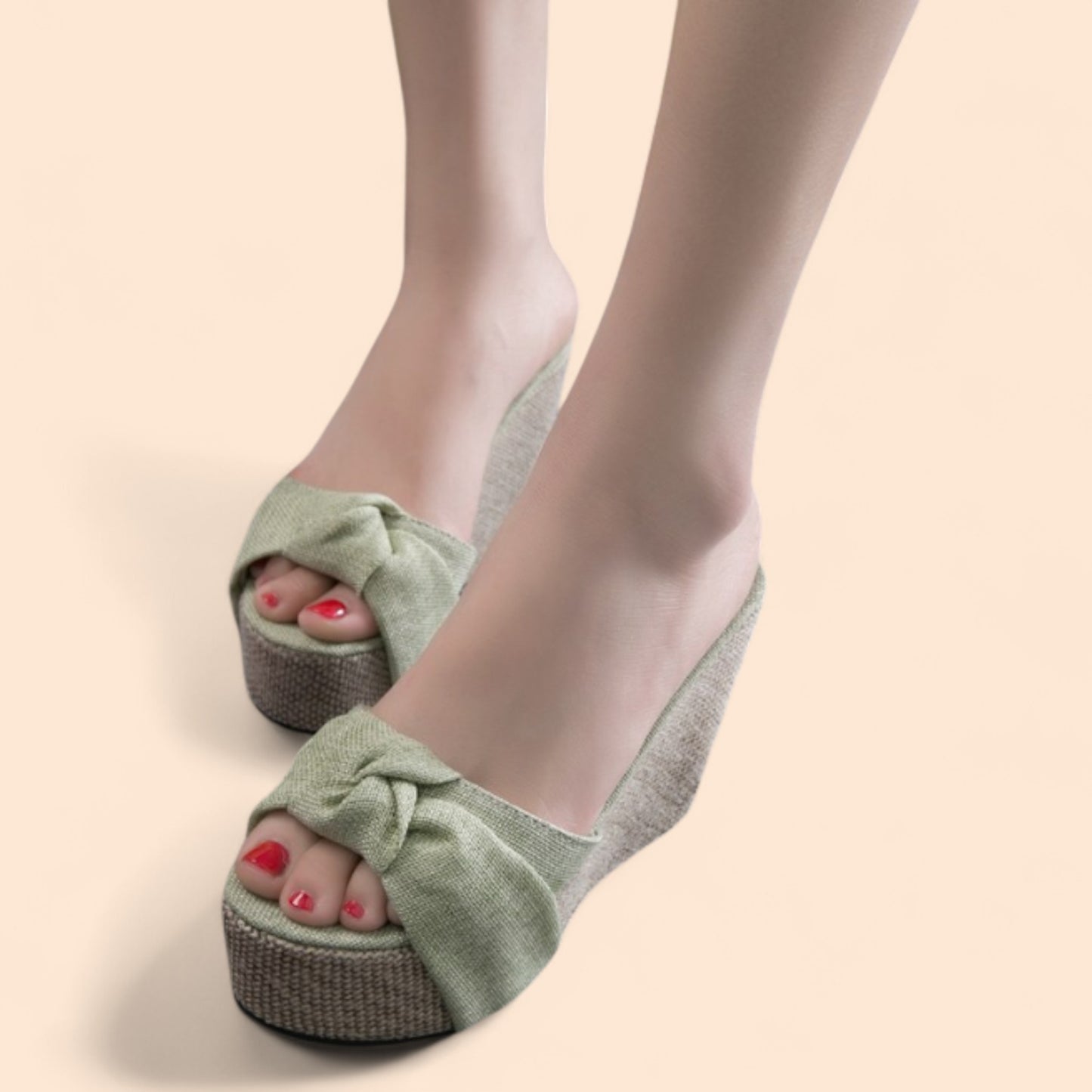 Sandalias Plataforma Verdes Aura Natural