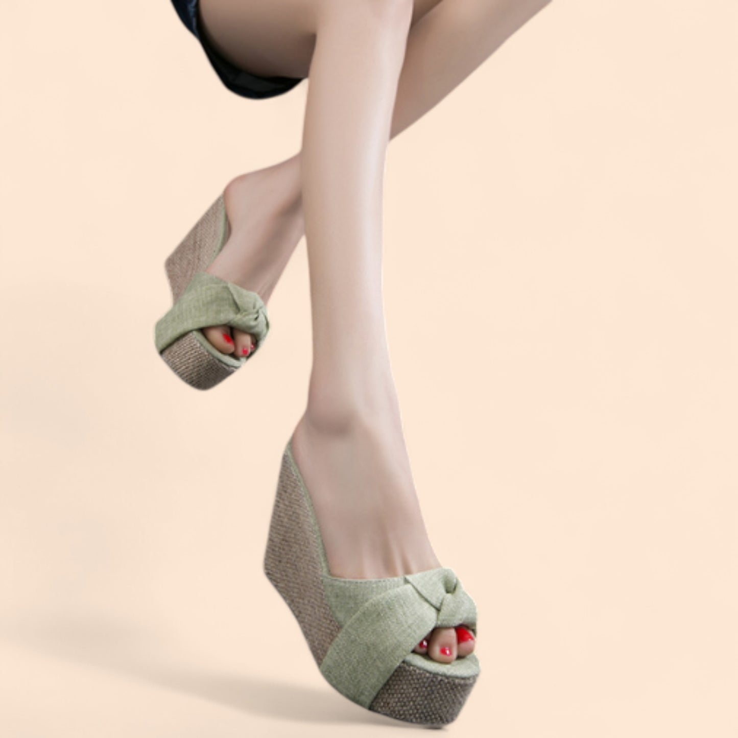 Sandalias Plataforma Verdes Aura Natural