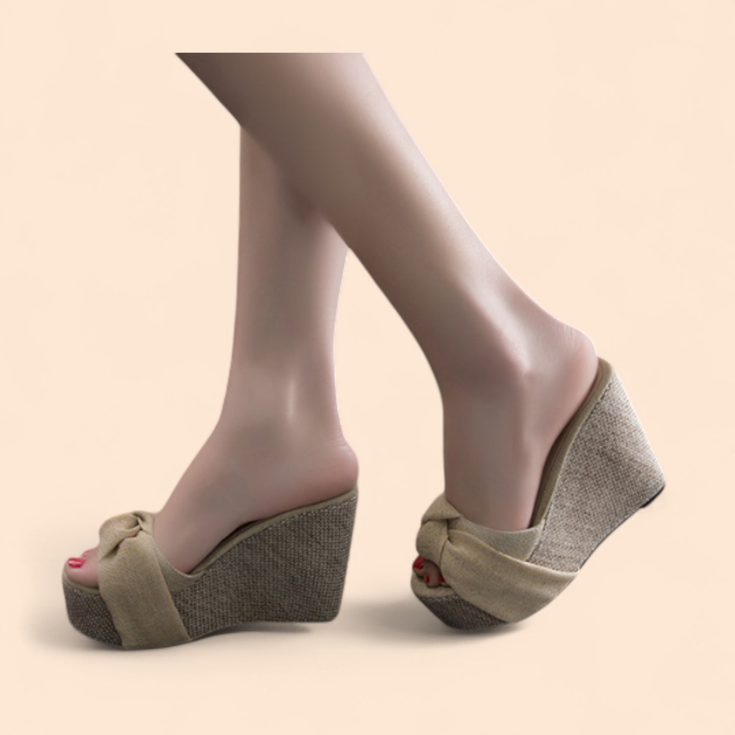 Sandalias Plataforma Beige Aura Natural