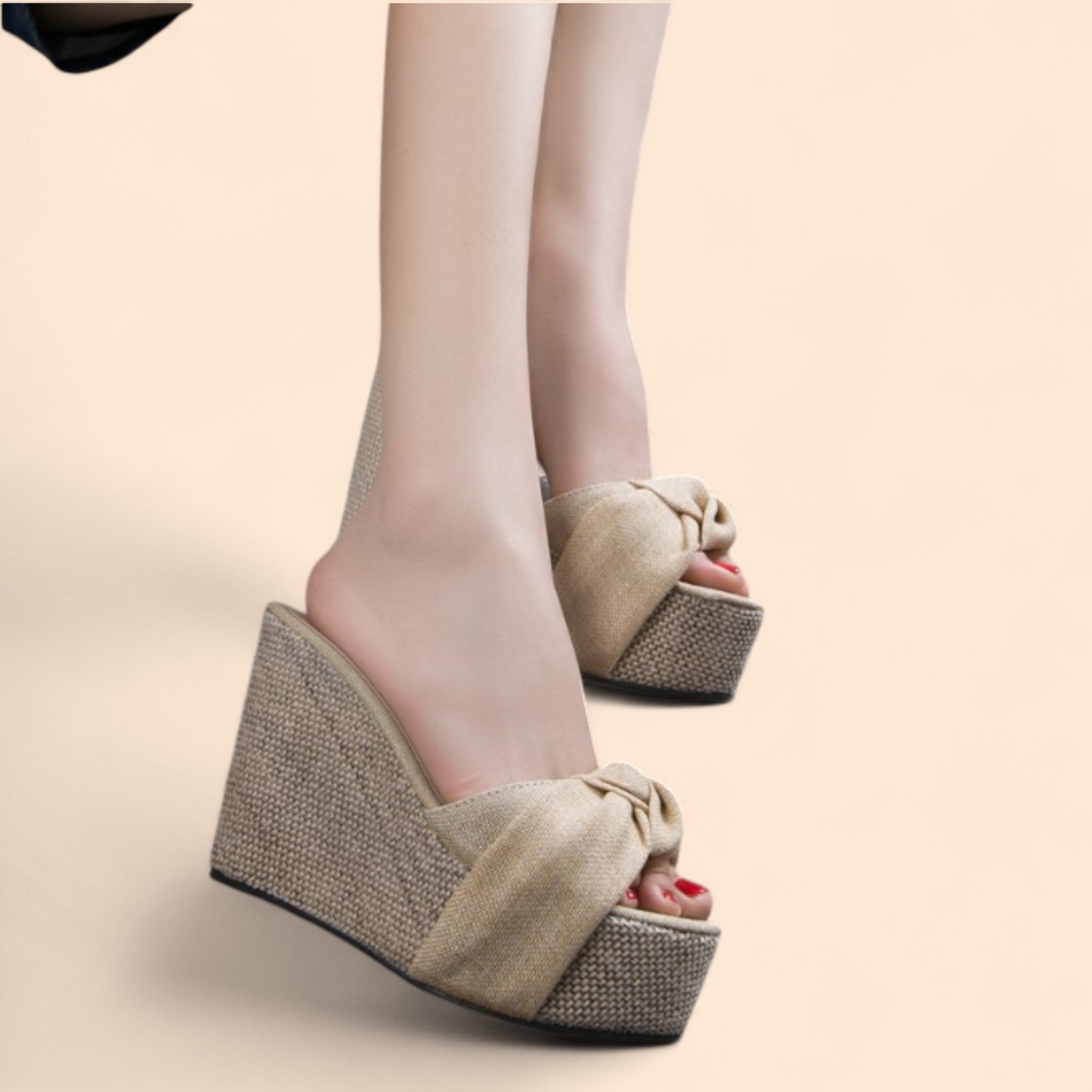 Sandalias Plataforma Beige Aura Natural