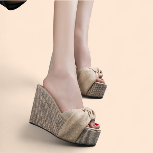 Sandalias Plataforma Beige Aura Natural