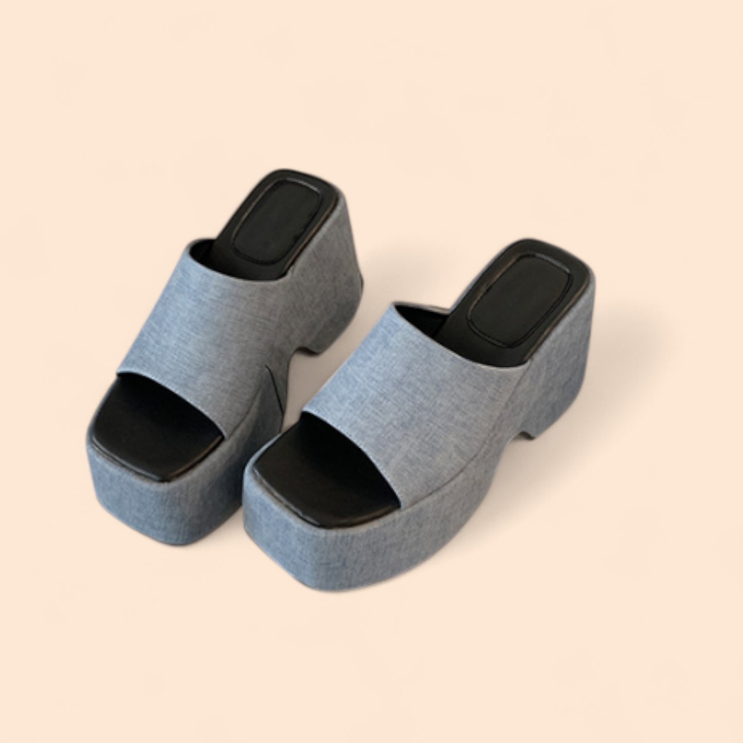 Sandalias Azules Plataforma Marina Retro