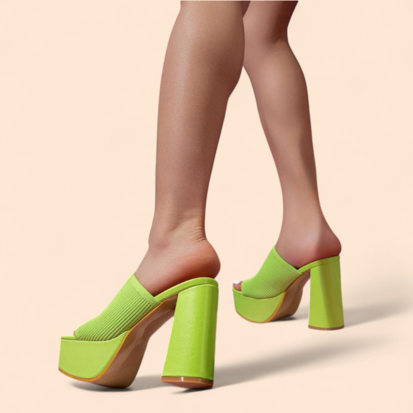 Sandalias Plataforma Verdes Lime Rush