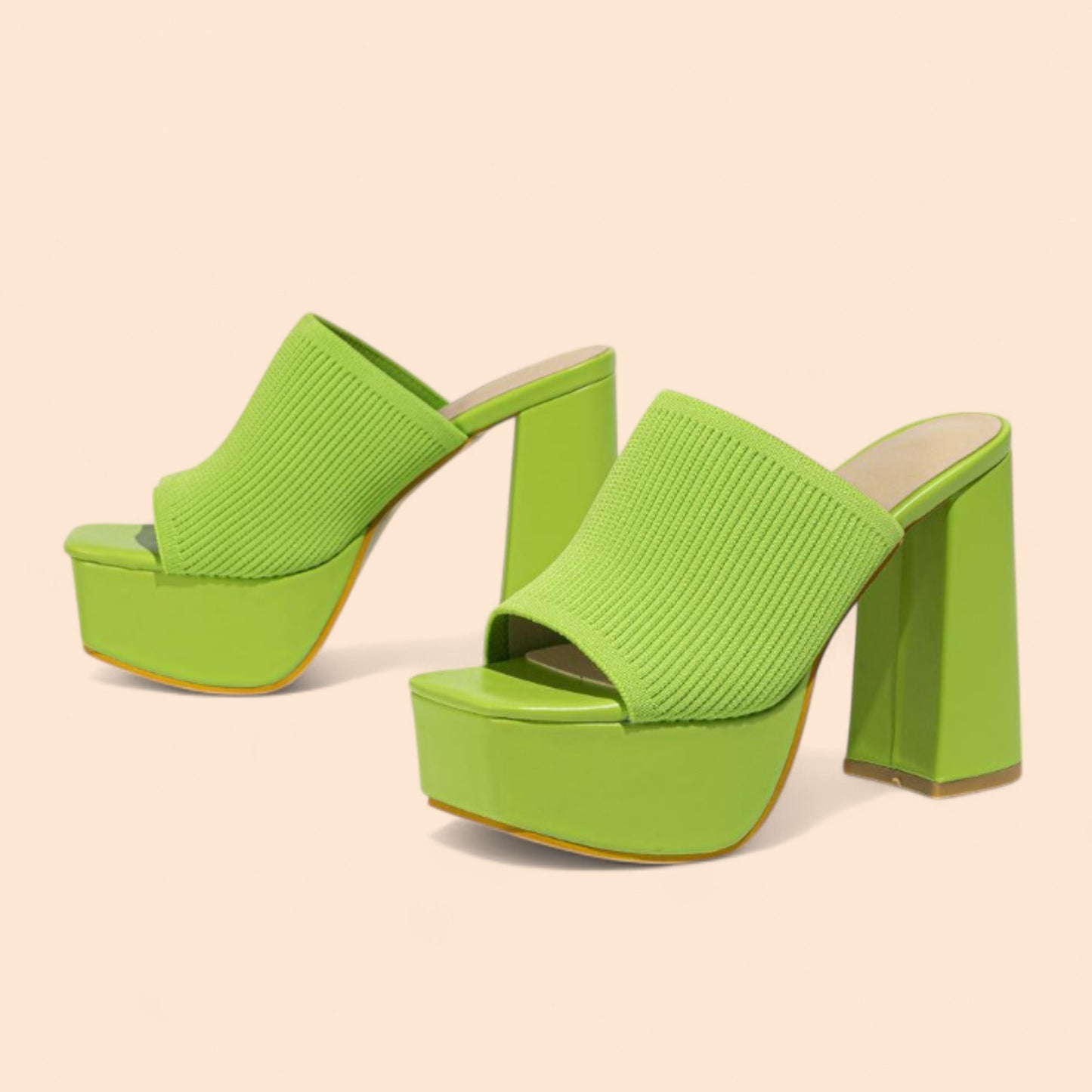 Sandalias Plataforma Verdes Lime Rush