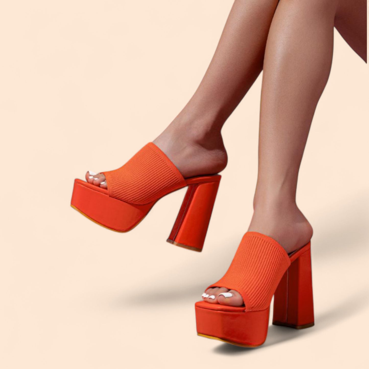 Sandalias Plataforma Naranjas Marina Boom