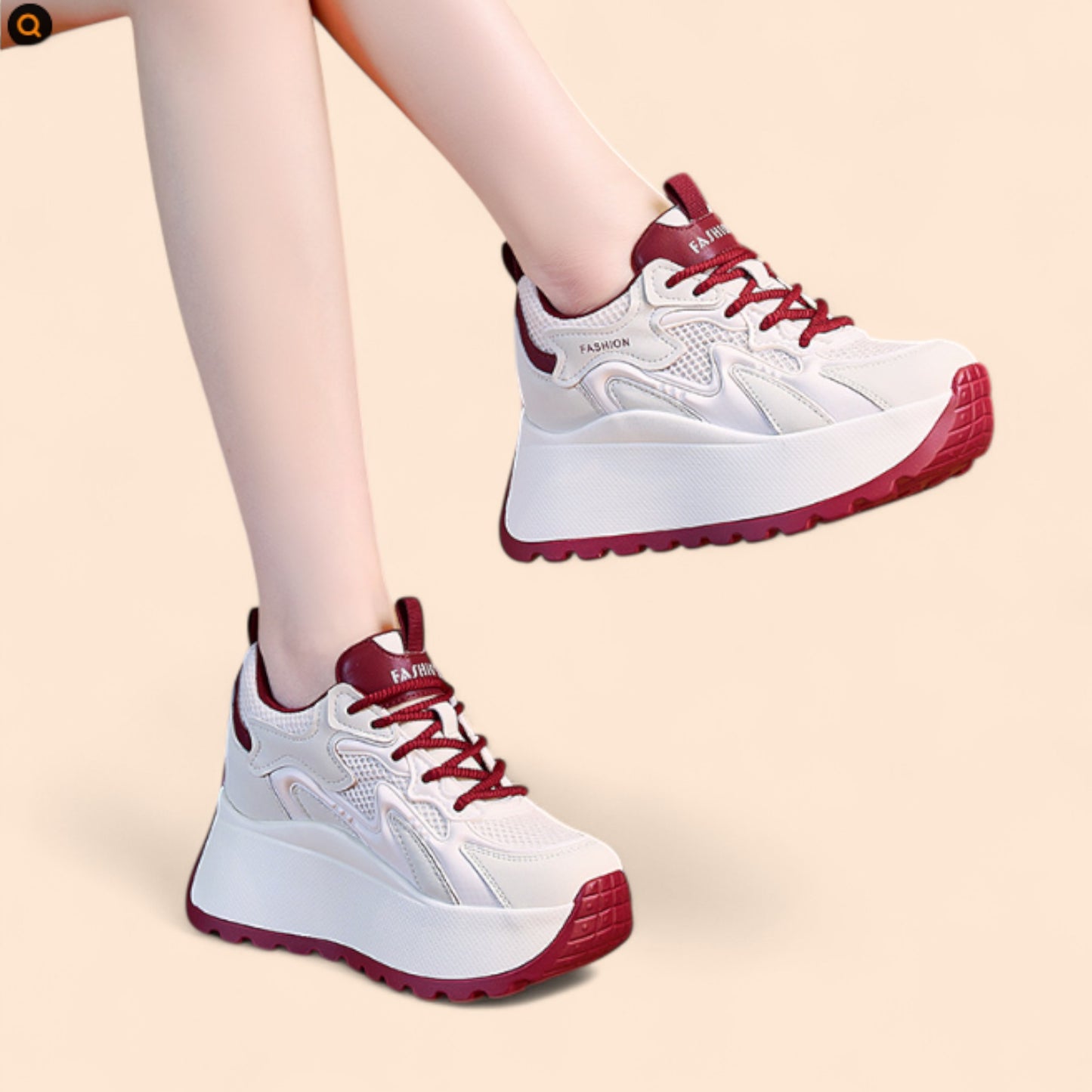 Zapatillas Rojas Mujer Plataforma Rubí Activo