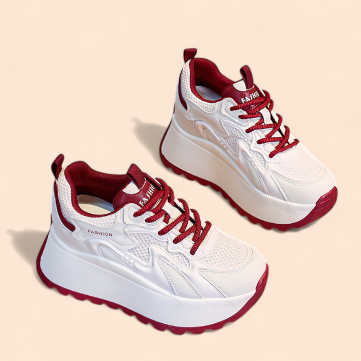 Zapatillas Rojas Mujer Plataforma Rubí Activo