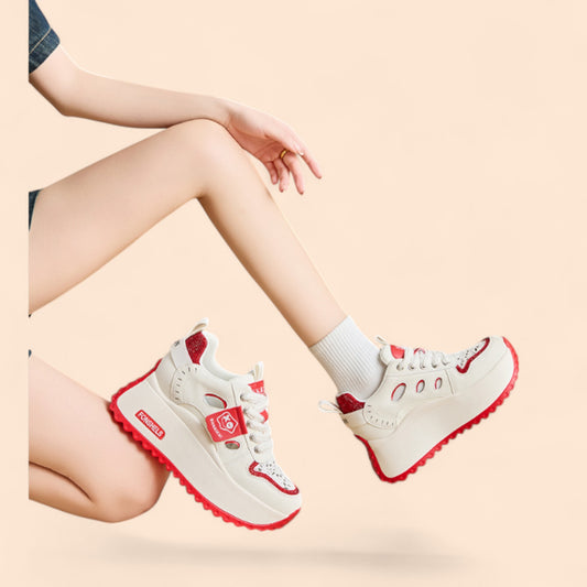 Zapatillas Rojas Mujer Plataforma Roja Dinámica