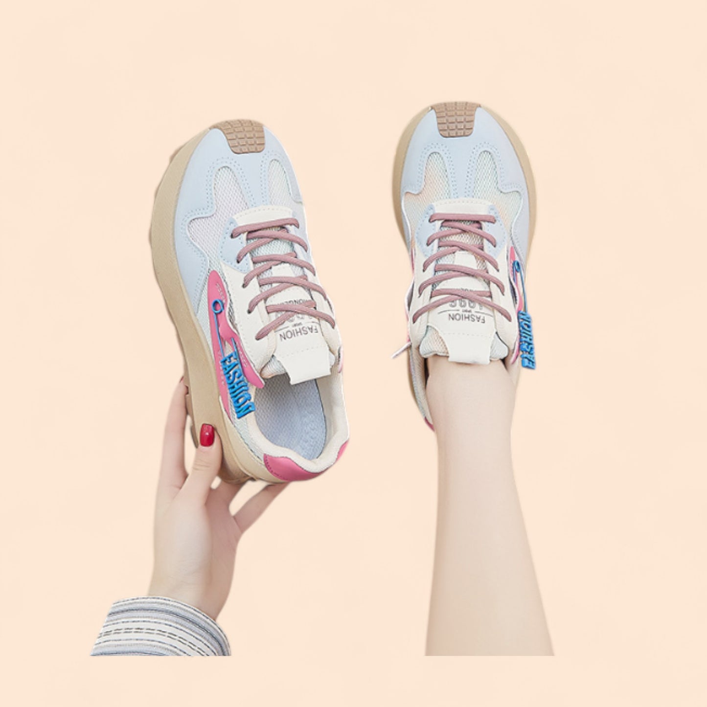 Zapatillas Azules Plataforma Cielo Retro