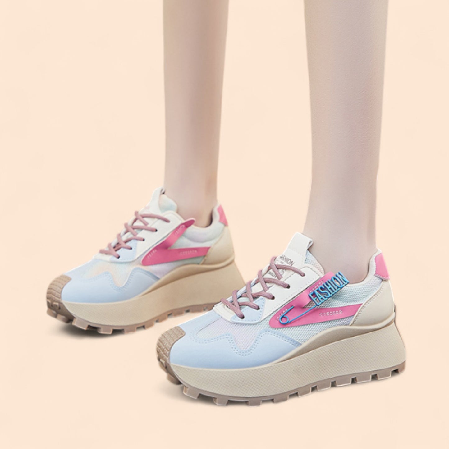 Zapatillas Azules Plataforma Cielo Retro