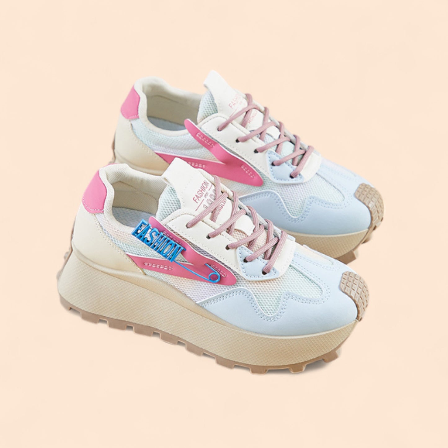 Zapatillas Azules Plataforma Cielo Retro