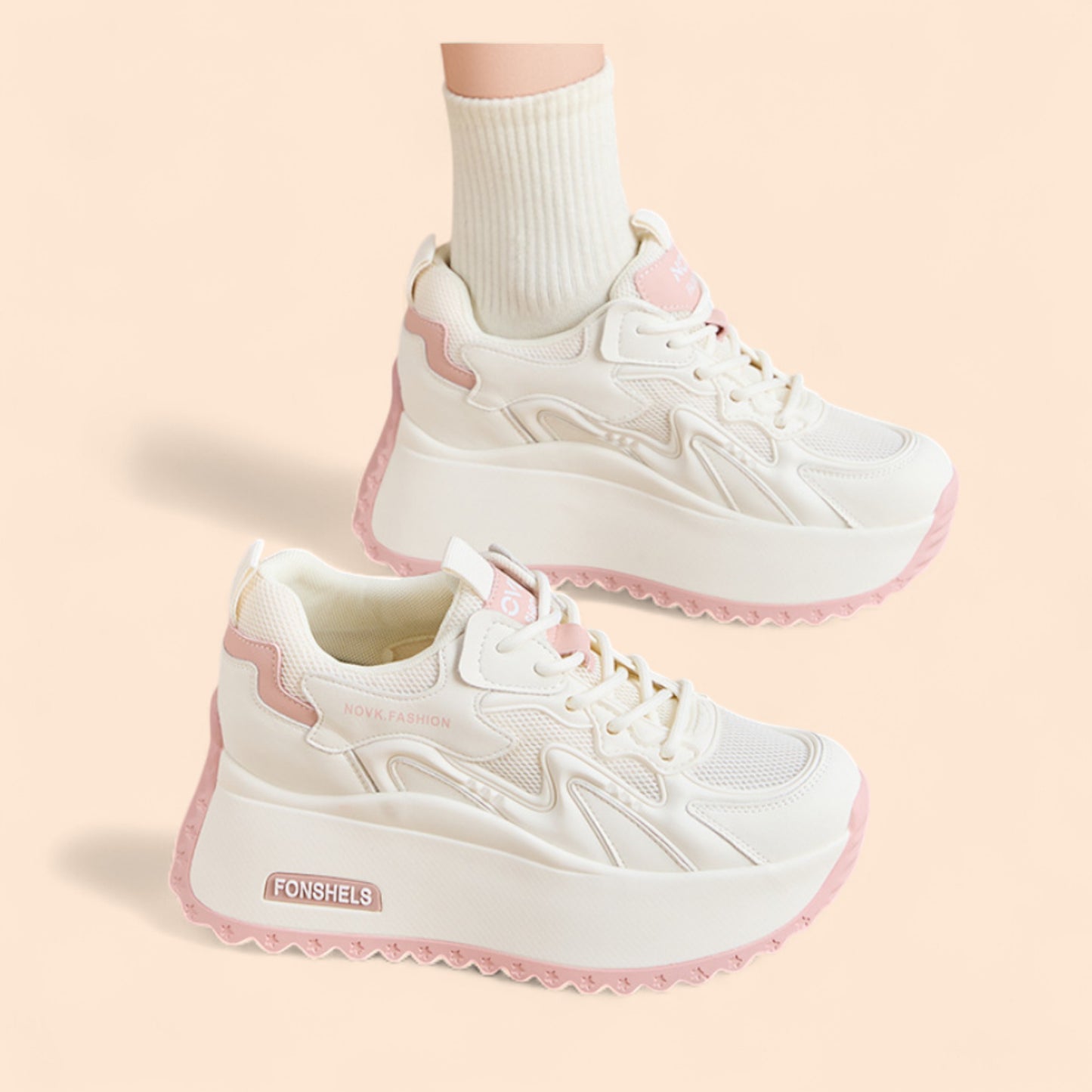 Zapatillas Rosas Plataforma Rosa Nube