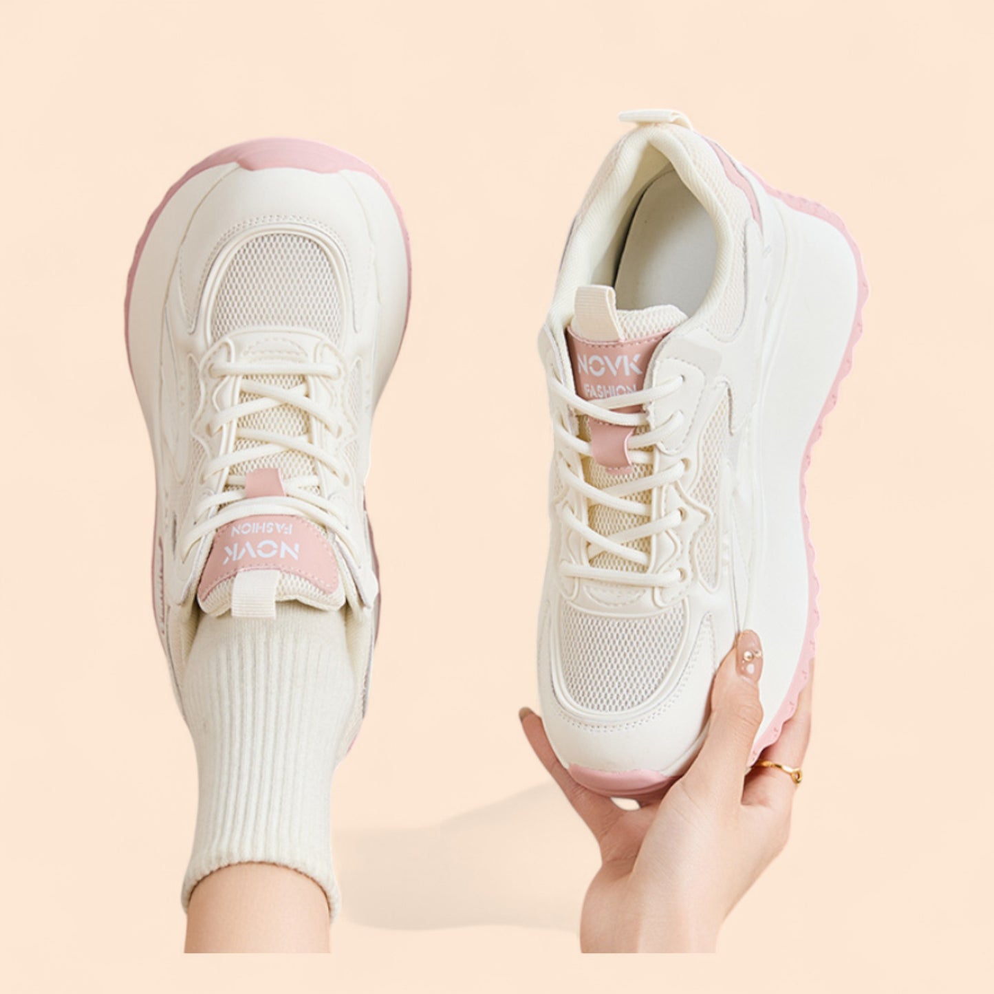 Zapatillas Rosas Plataforma Rosa Nube