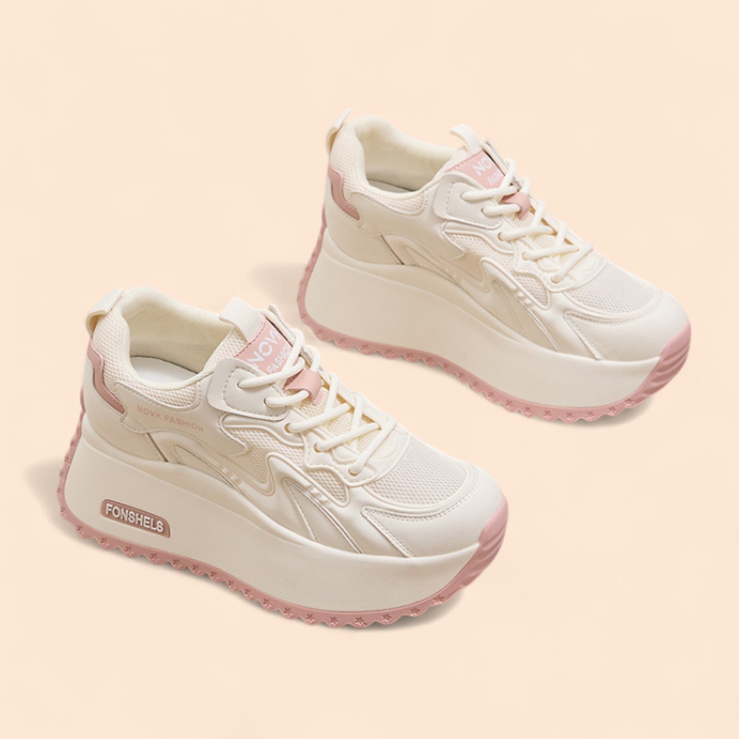 Zapatillas Rosas Plataforma Rosa Nube