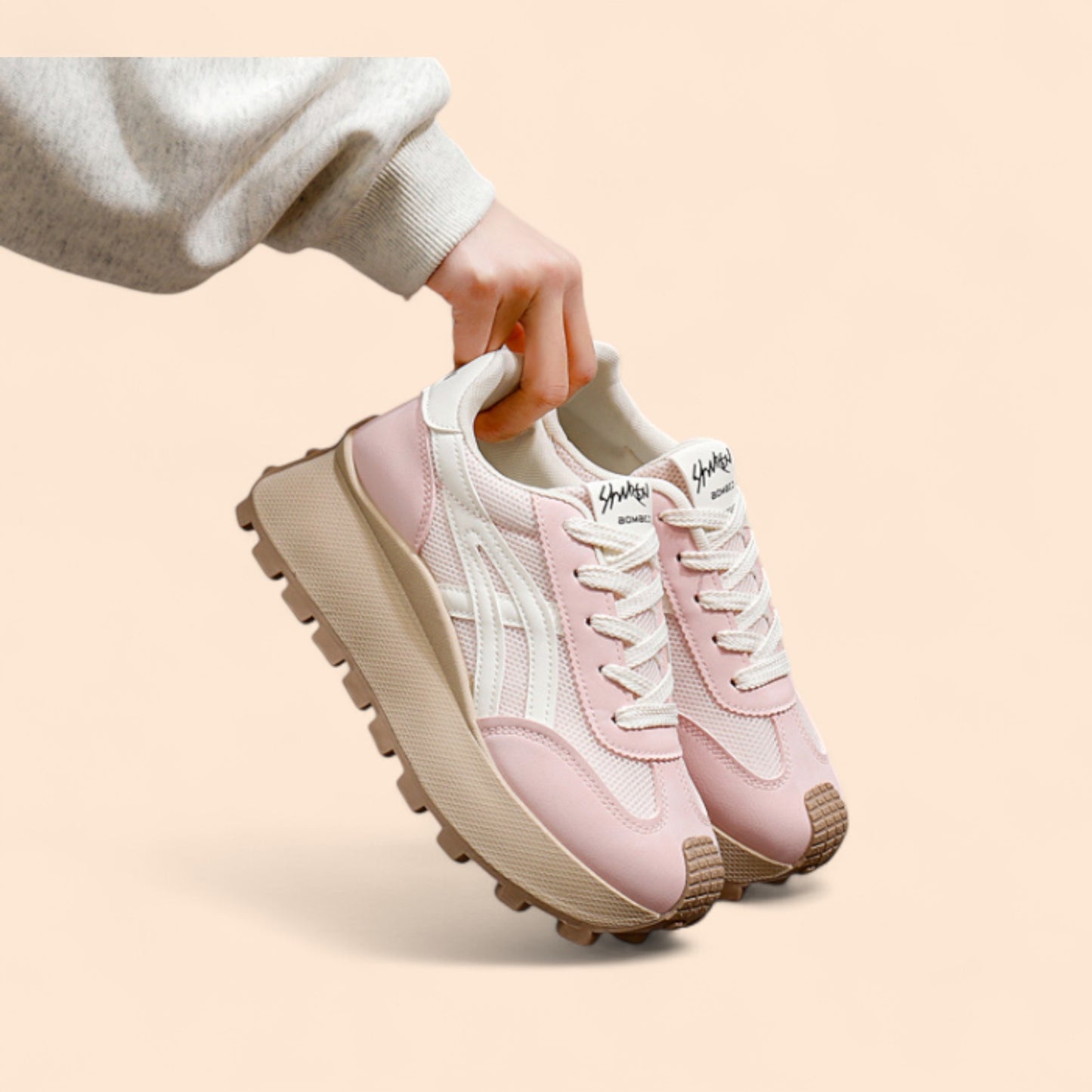 Zapatillas Rosas Plataforma Rosa Vintage