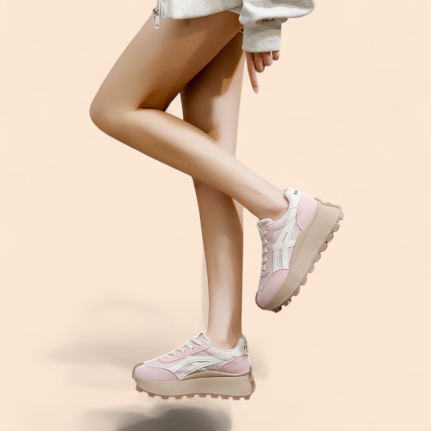 Zapatillas Rosas Plataforma Rosa Vintage