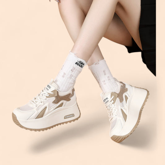 Zapatillas Beige Plataforma Arena Urbana
