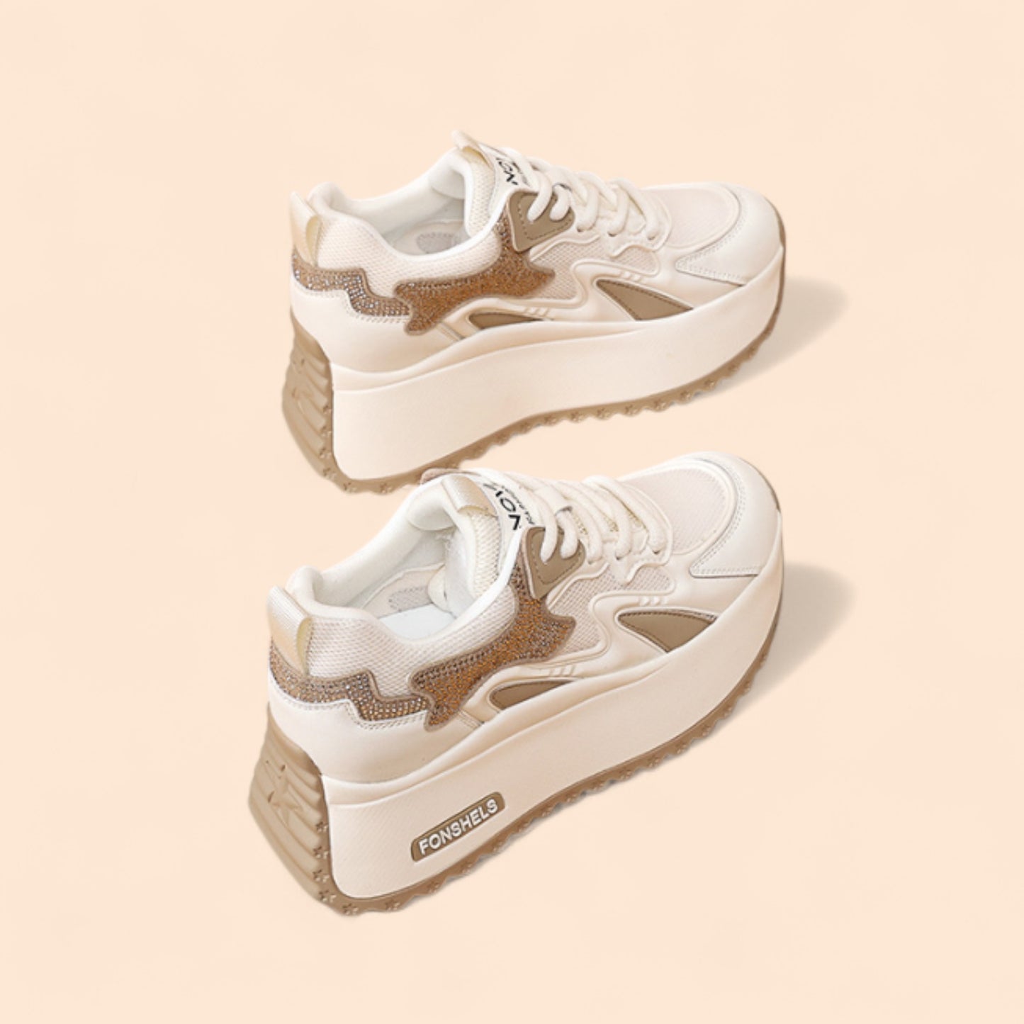 Zapatillas Beige Plataforma Arena Urbana