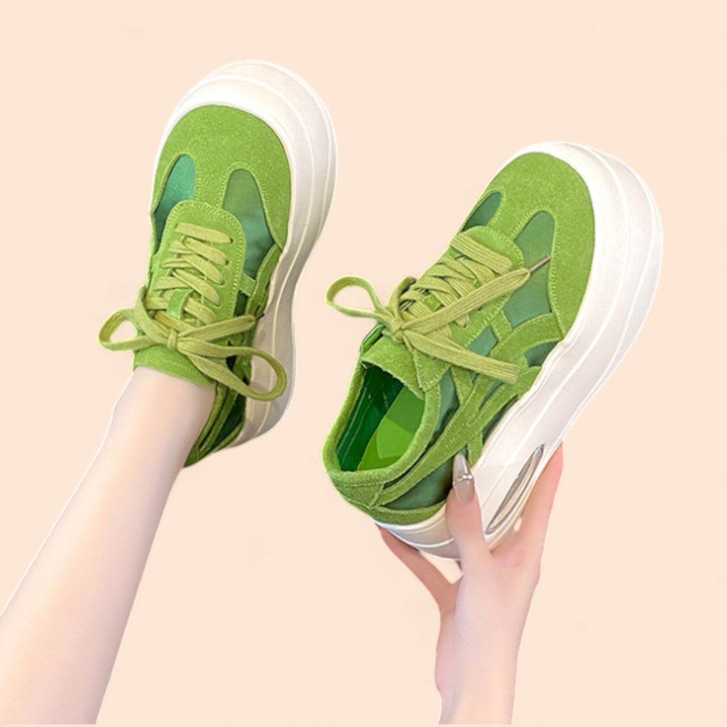 Zapatillas Plataforma Verdes Verde Vital
