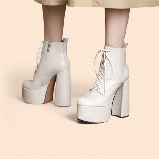 Botines Plataforma Beige Arena Fierce