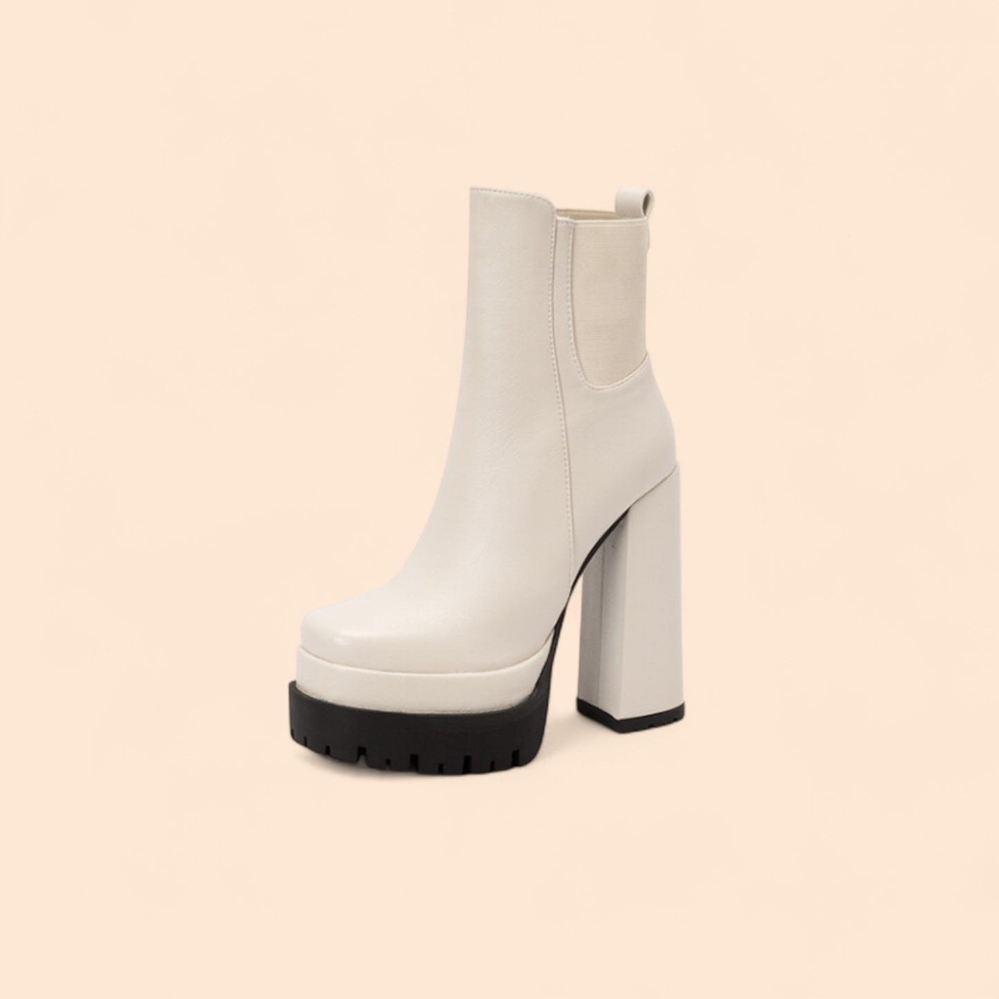 Botines Plataforma Beige Crema Power