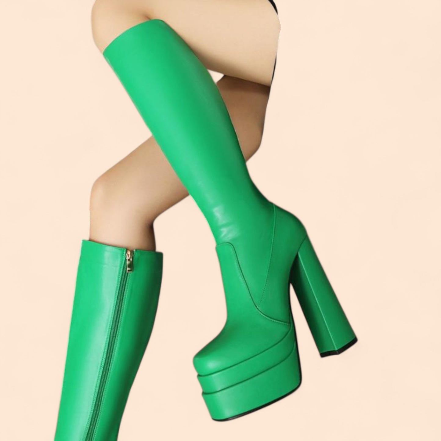 Botas Verdes Plataforma Esmeralda Rebelde