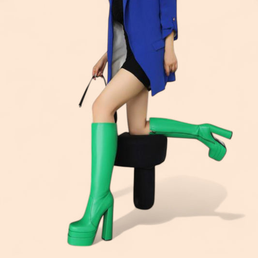 Botas Verdes Plataforma Esmeralda Rebelde