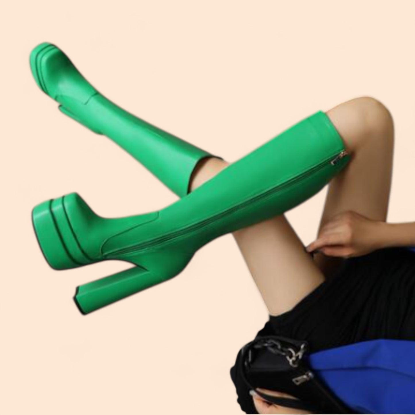 Botas Verdes Plataforma Esmeralda Rebelde