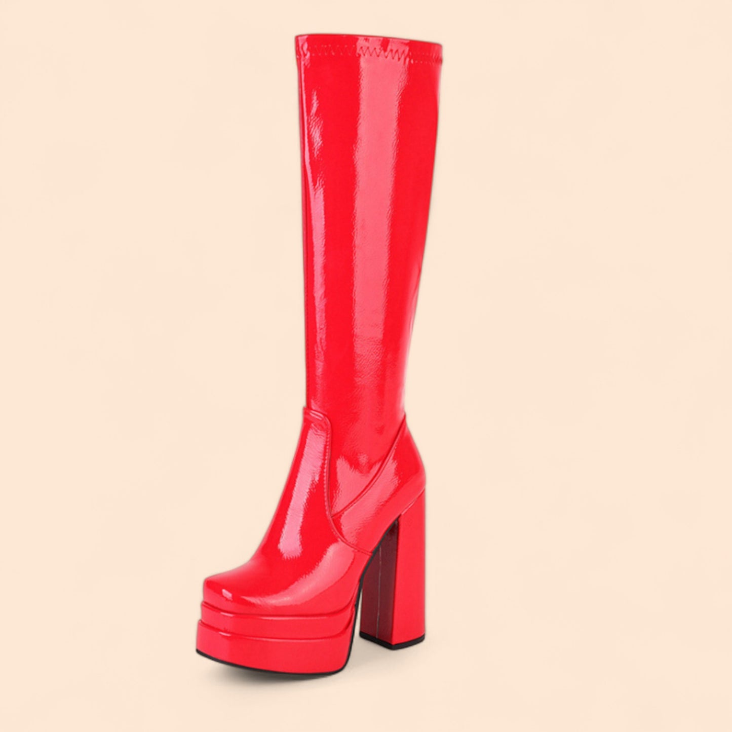 Botas Rojas con Plataforma Roja Fuego