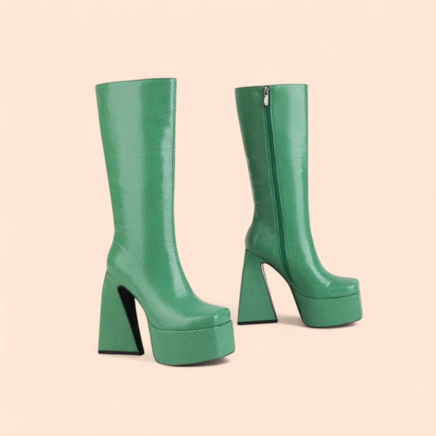 Botas Verdes Plataforma Verde Ícono