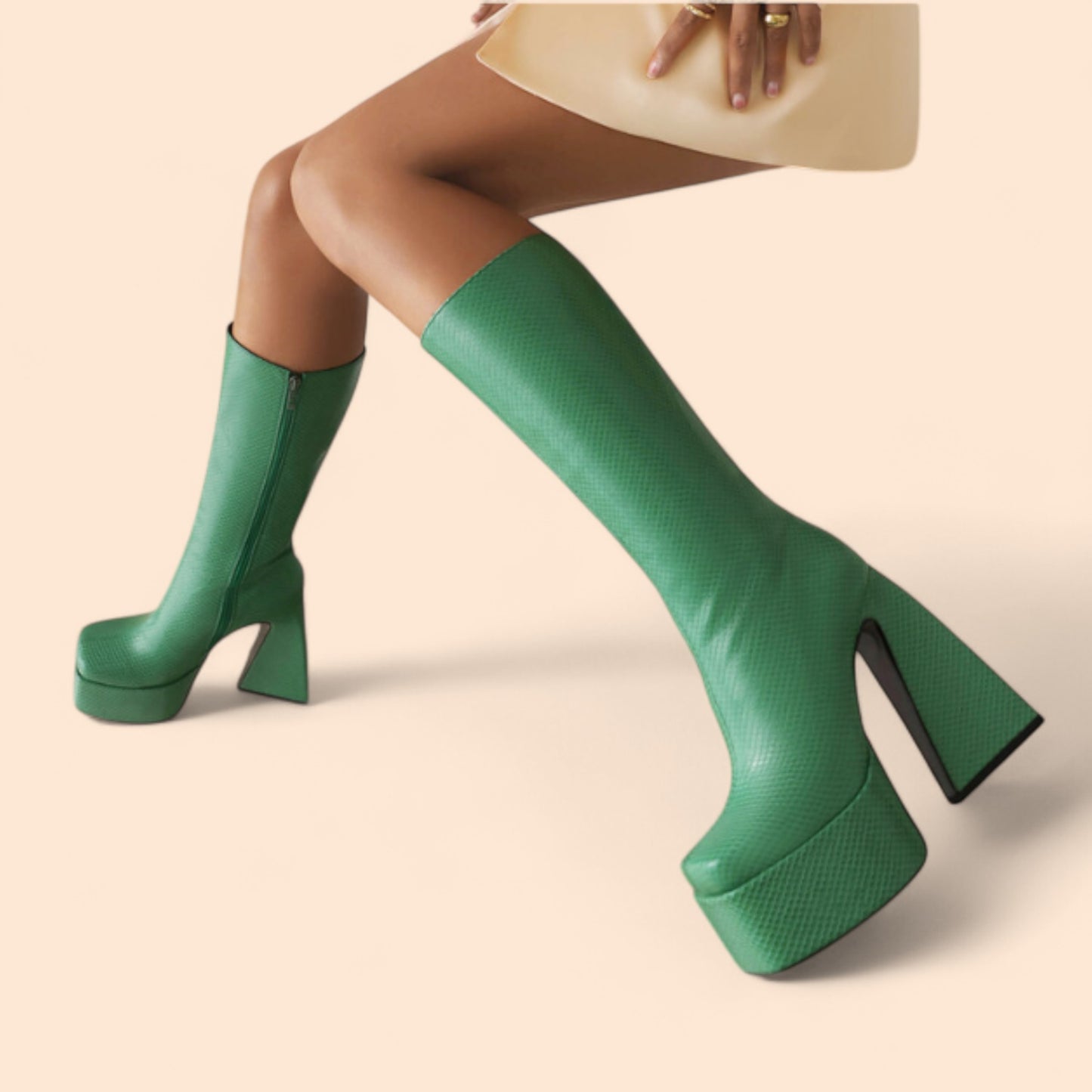 Botas Verdes Plataforma Verde Ícono