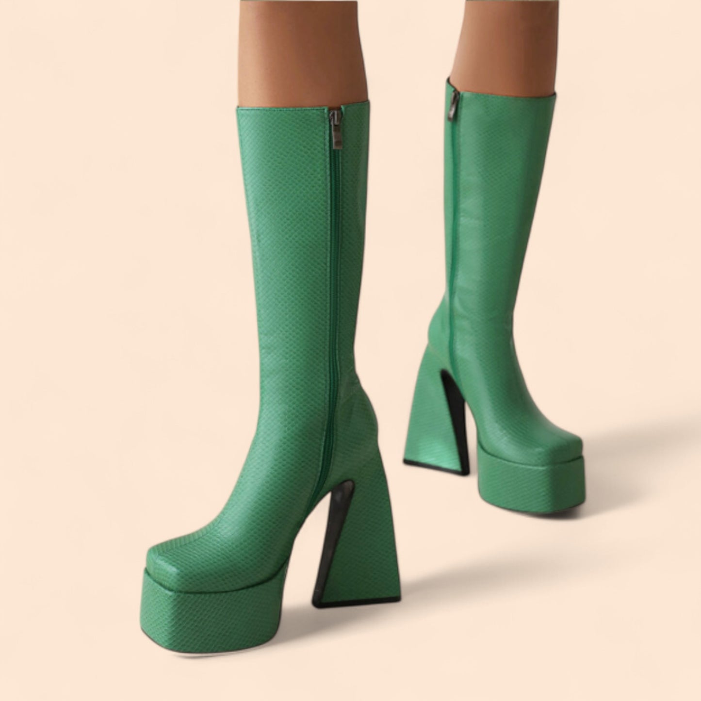 Botas Verdes Plataforma Verde Ícono