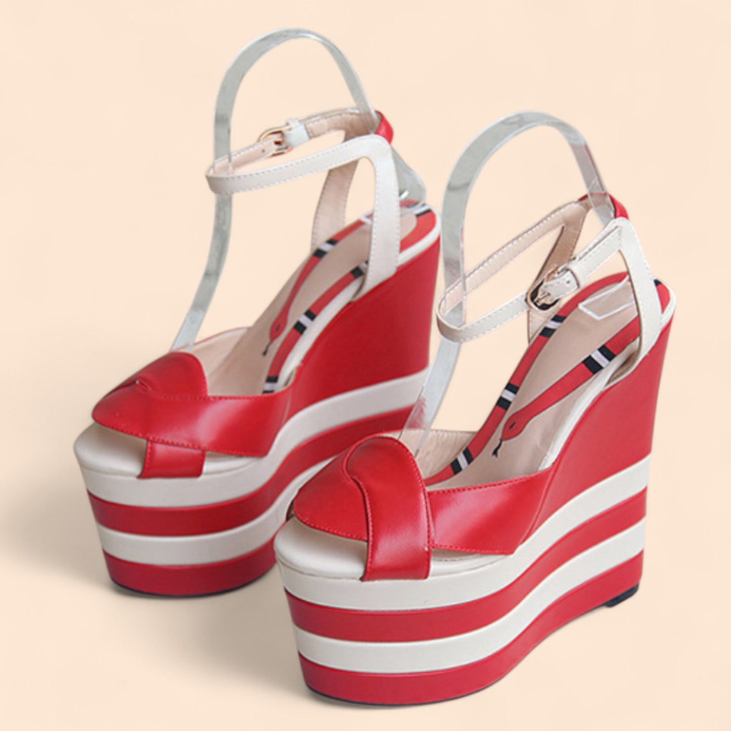 Sandalias Rojas Plataforma Roja Candy