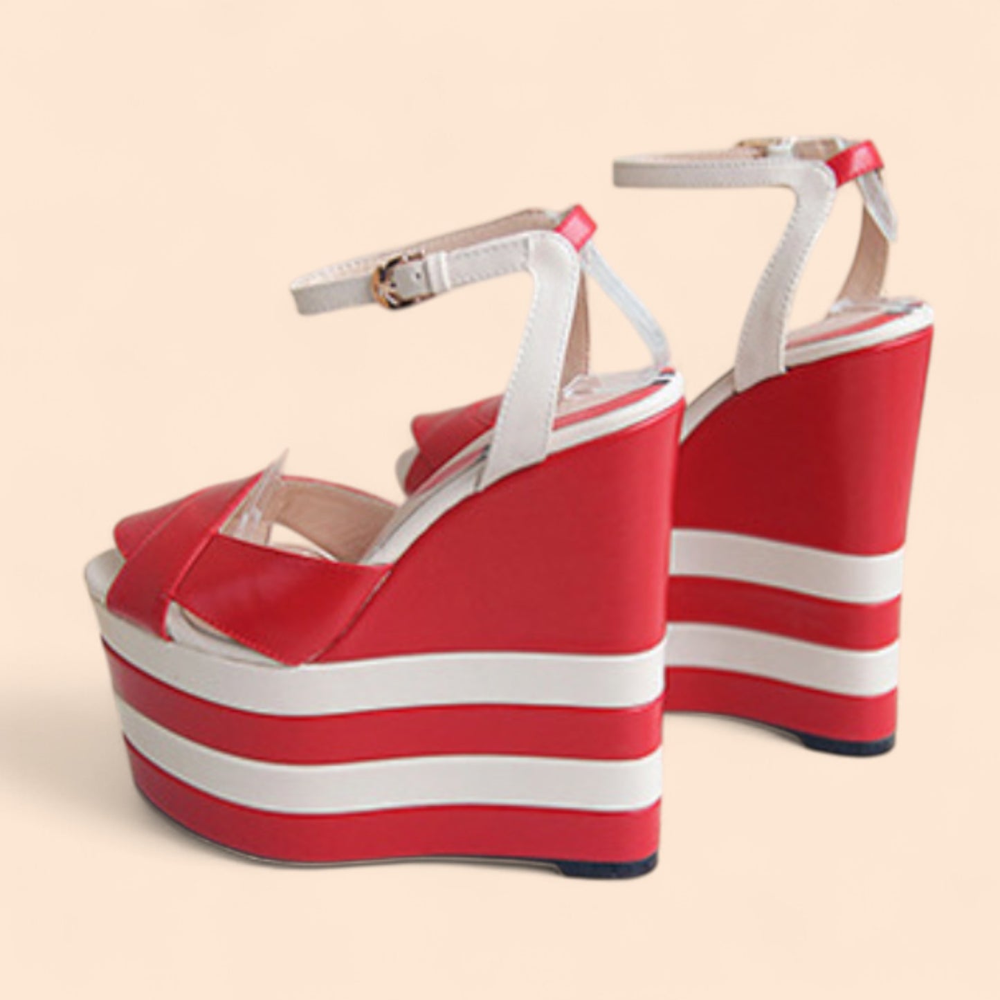 Sandalias Rojas Plataforma Roja Candy