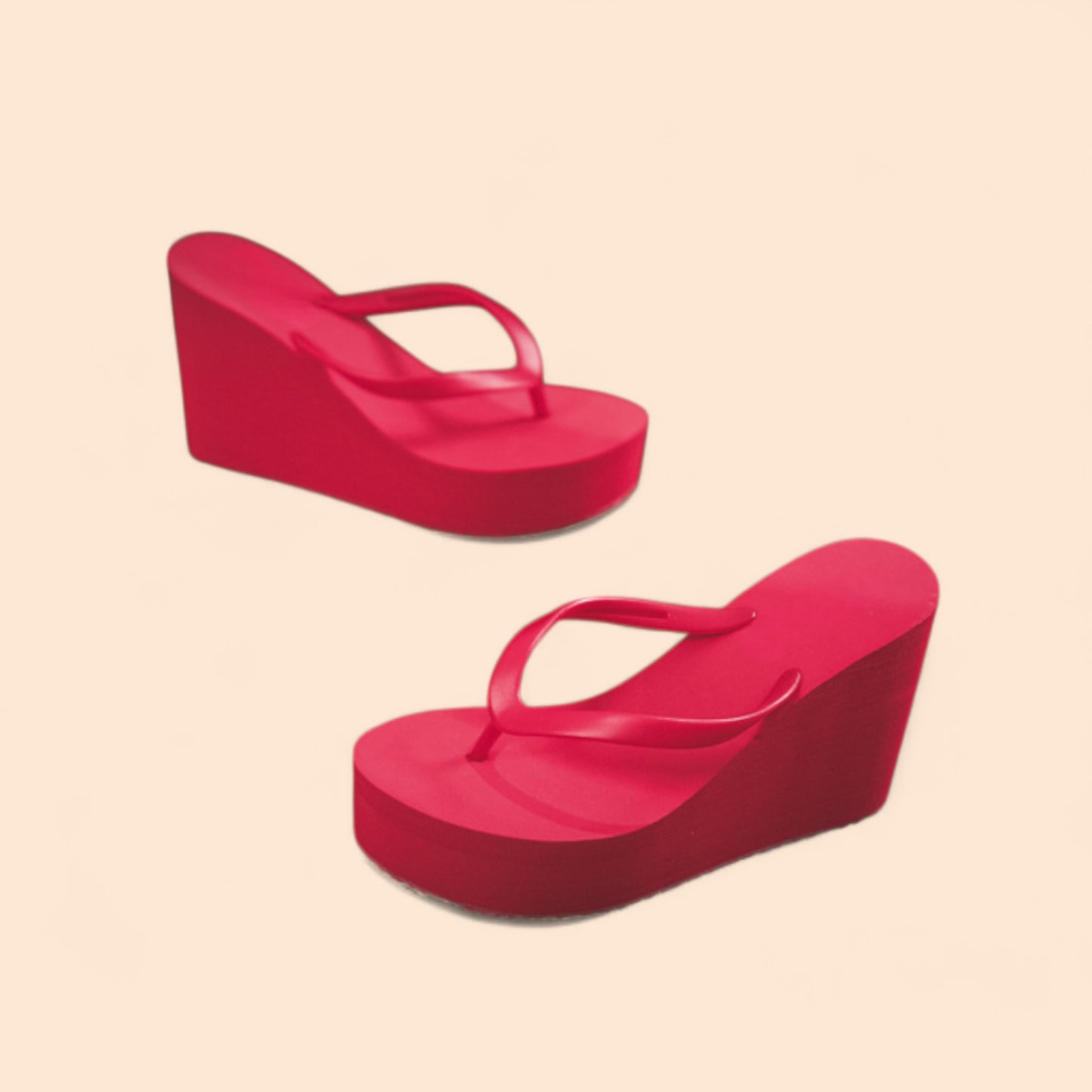 Chanclas Rojas Plataforma Roja Coral