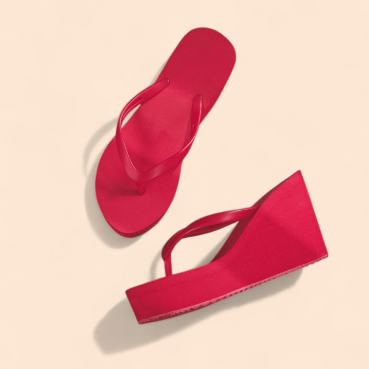 Chanclas Rojas Plataforma Roja Coral