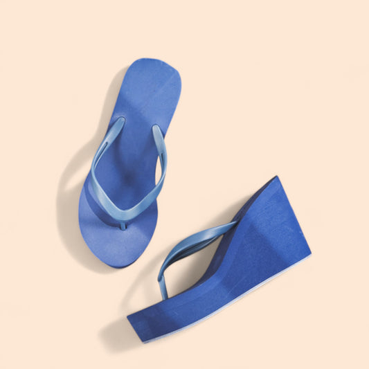 Chanclas Azules Plataforma Azul Costa