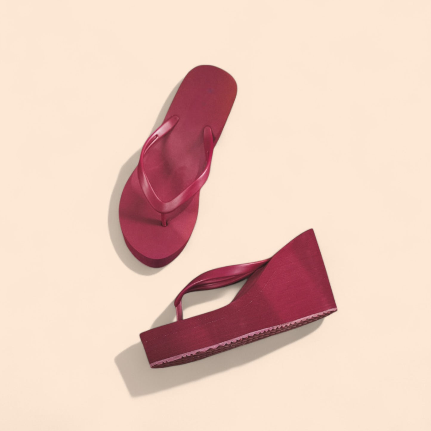 Chanclas Rojas Plataforma Roja Brava
