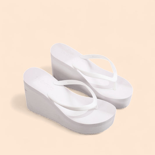 Chanclas Blancas Plataforma Blanca Brisa