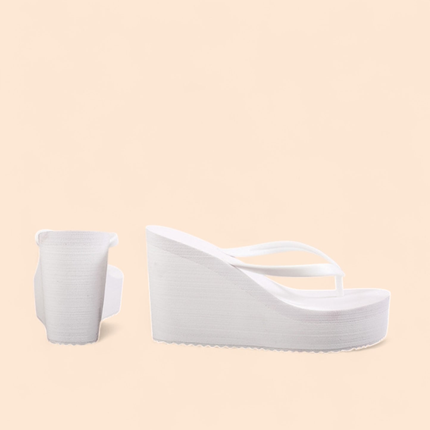 Chanclas Blancas Plataforma Blanca Brisa
