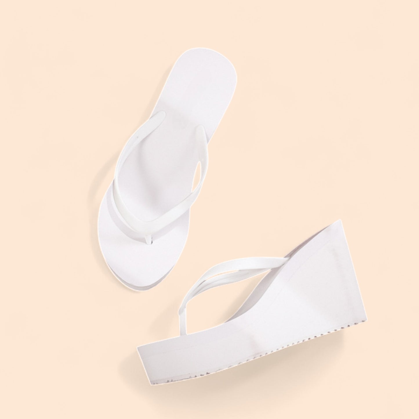 Chanclas Blancas Plataforma Blanca Brisa