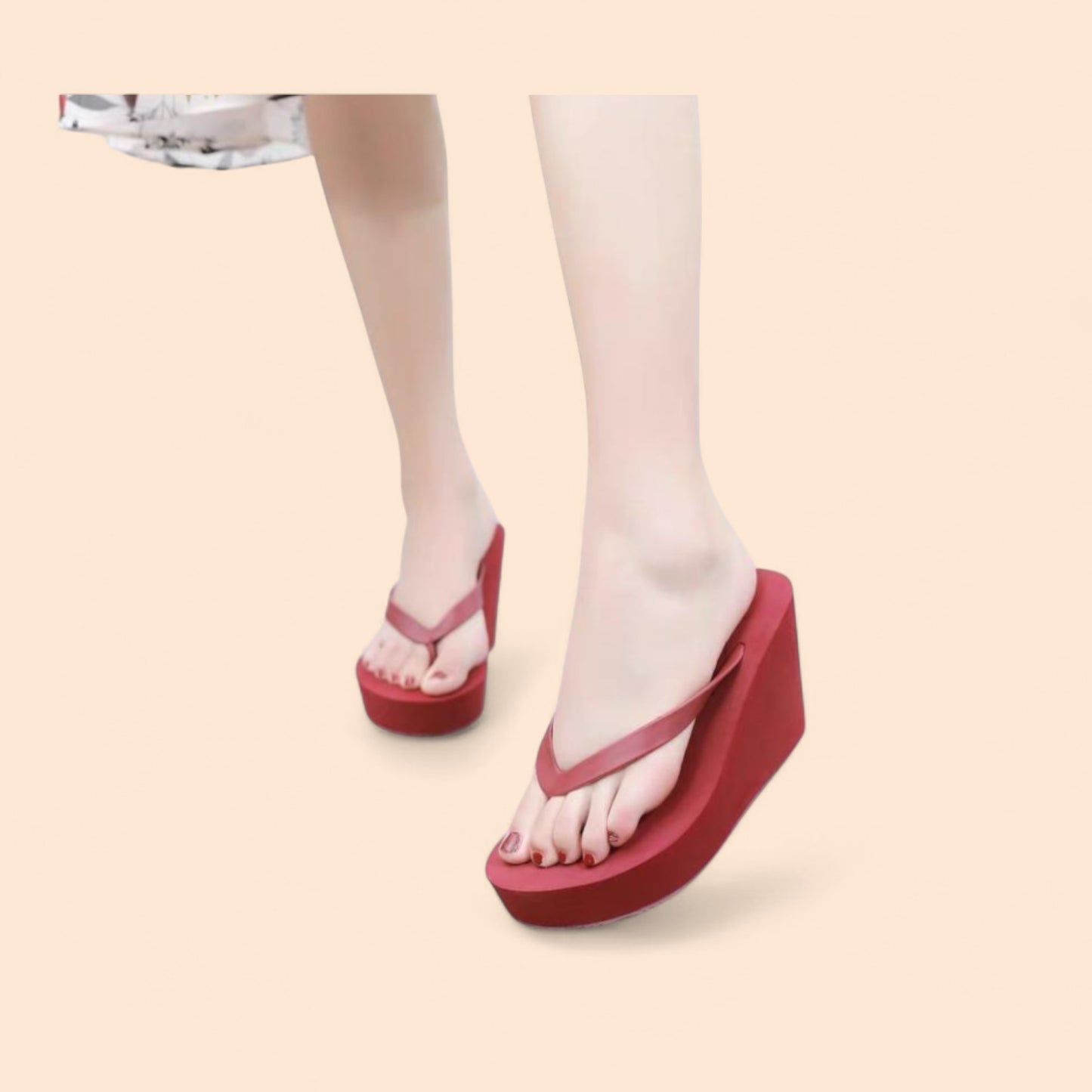 Chanclas Rojas Plataforma Roja Brava
